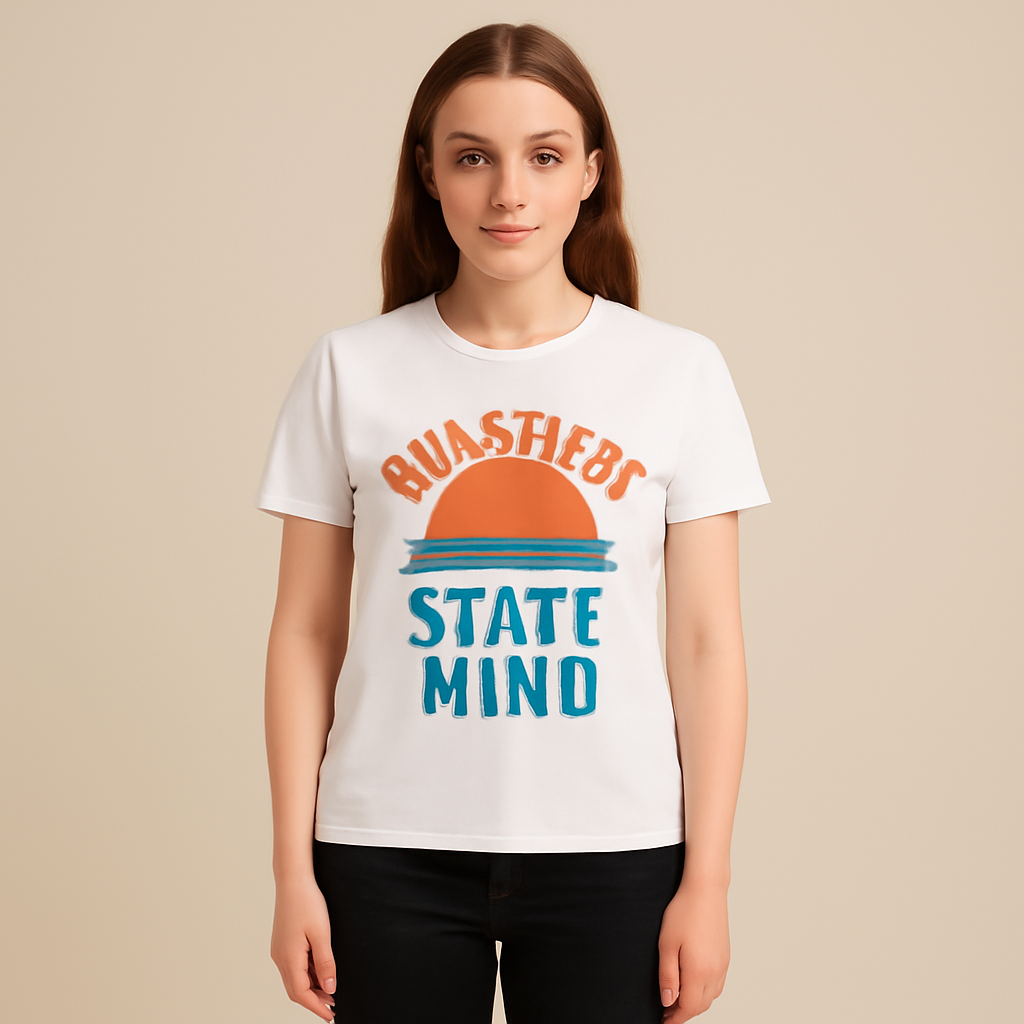 Fienmode | Women – Graphic Sunstate T-Shirt – Bold and Vibrant