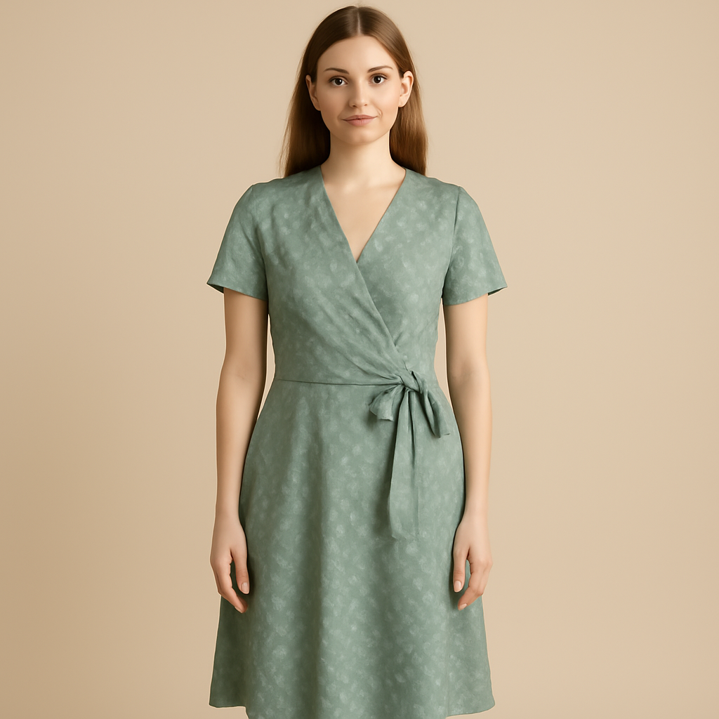 Fienmode | Women – Wrap-Style Dress – Adjustable Waist – Fresh and Feminine