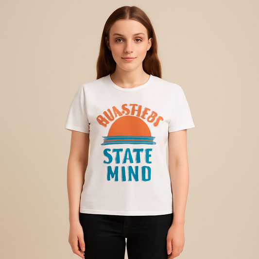 Fienmode | Women – Graphic Sunstate T-Shirt – Bold and Vibrant